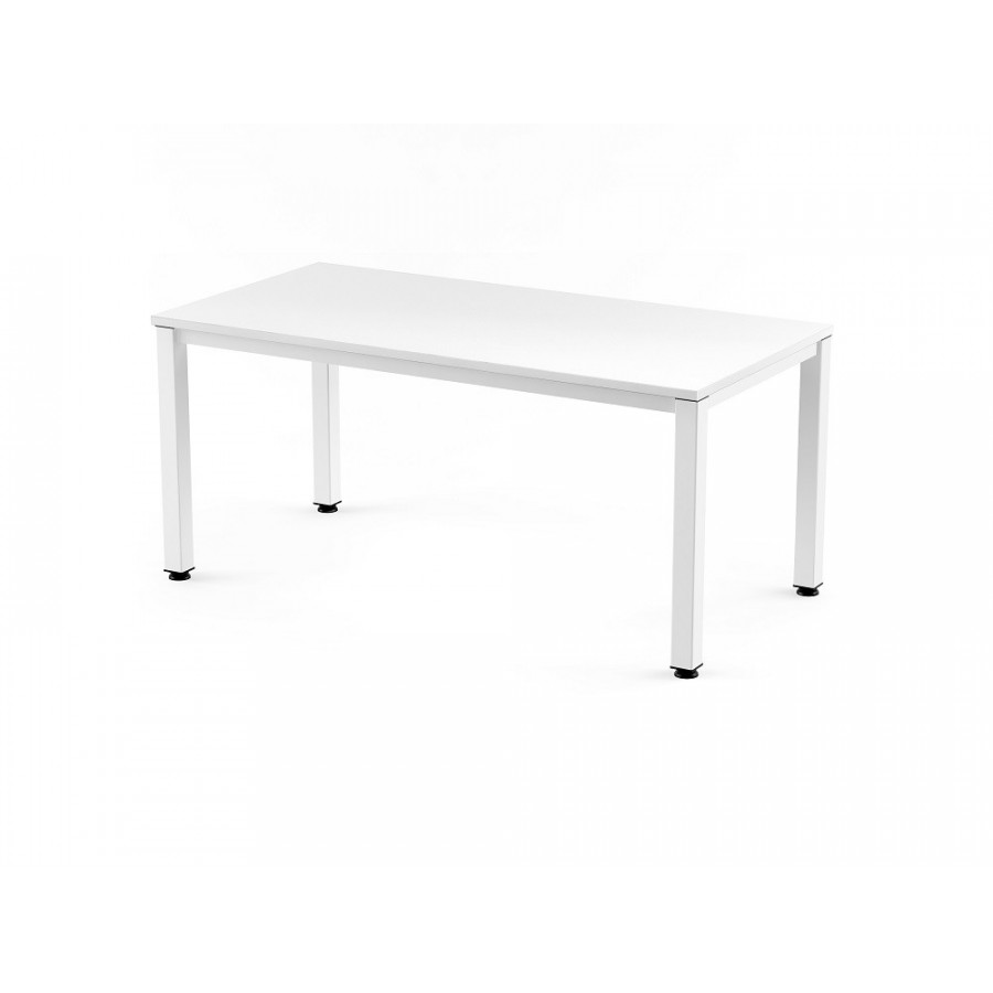 BUREAU 160X80X76 : BLANC + PIEDS BLANC - BuroStock Réunion