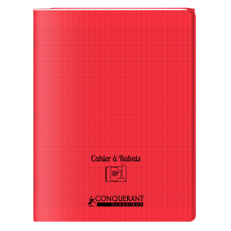 CAHIER POLYPRO A RABAT, Grand Format, Grands Carreaux, 24X32 - 96 PAGES SEYES ROUGE