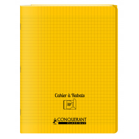 CAHIER POLYPRO A RABAT, Grand Format, Grands Carreaux, 24X32 - 96 PAGES SEYES JAUNE