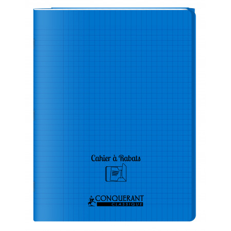 CAHIER POLYPRO A RABAT, Grand Format, Grands Carreaux, 24X32 - 96 PAGES SEYES BLEU