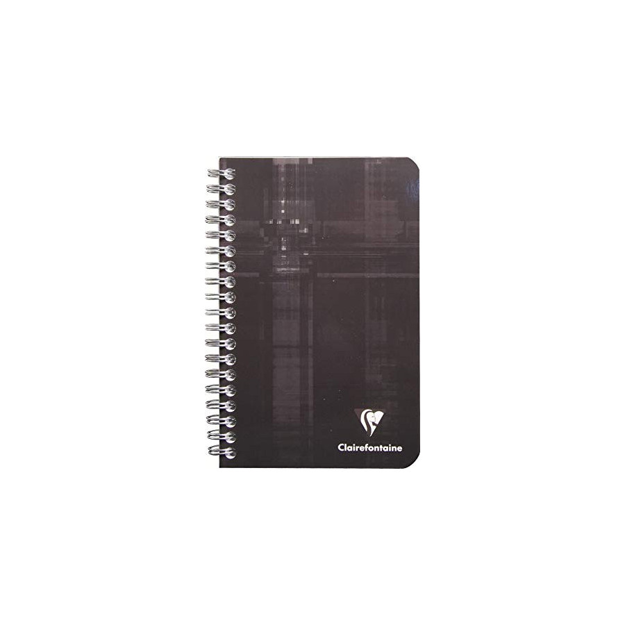 Cahier petits carreaux A4+ spirale noir Clairefontaine