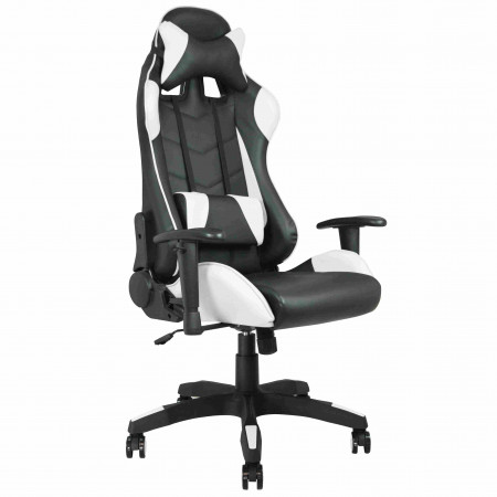 Fauteuil de bureau baquet RACING noir et blanc