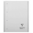 Koverbook reliure intégrale enveloppante polypro transparent 22,5x29,7cm 160p Q.5x5 perfo. 4 trous coloris assortis