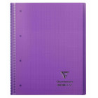 Koverbook reliure intégrale enveloppante polypro transparent 22,5x29,7cm 160p Q.5x5 perfo. 4 trous coloris assortis