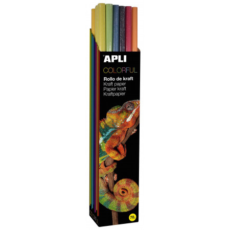 ROULEAU PAPIER KRAFT 1X3m COLORFULL 30U