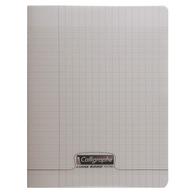 CAHIER POLYPRO 17X22 96P SEYES GRIS