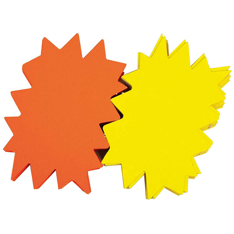 10 ÉCLATÉS EFFACABLES FLUO - ORANGE/JAUNE - (16mm x 24mm)