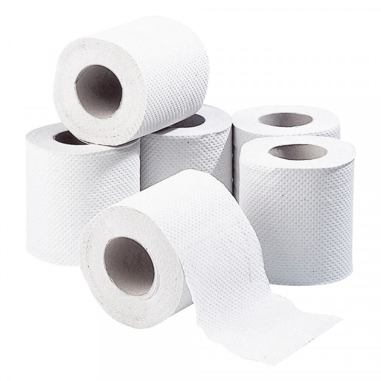 Lot de 6 Rouleaux de Papier Toilette Blanc Double épaisseur