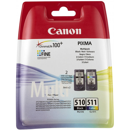 Canon PG-510/CL-511 Cartouche Multipack Noire + Couleur