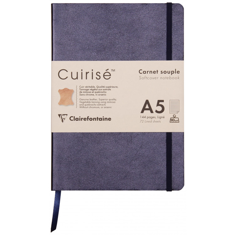 CARNET SOUPLE CUIRISÉ A5 144P PETROLE