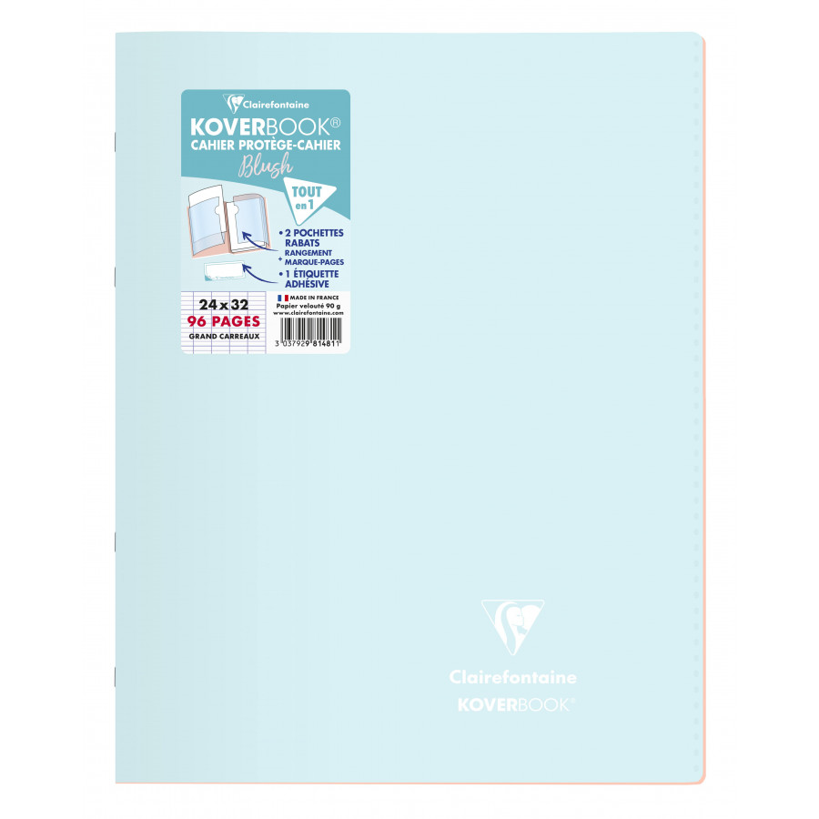 Cahier spirale 24x32cm 100 pages grands carreaux CLAIREFONTAINE