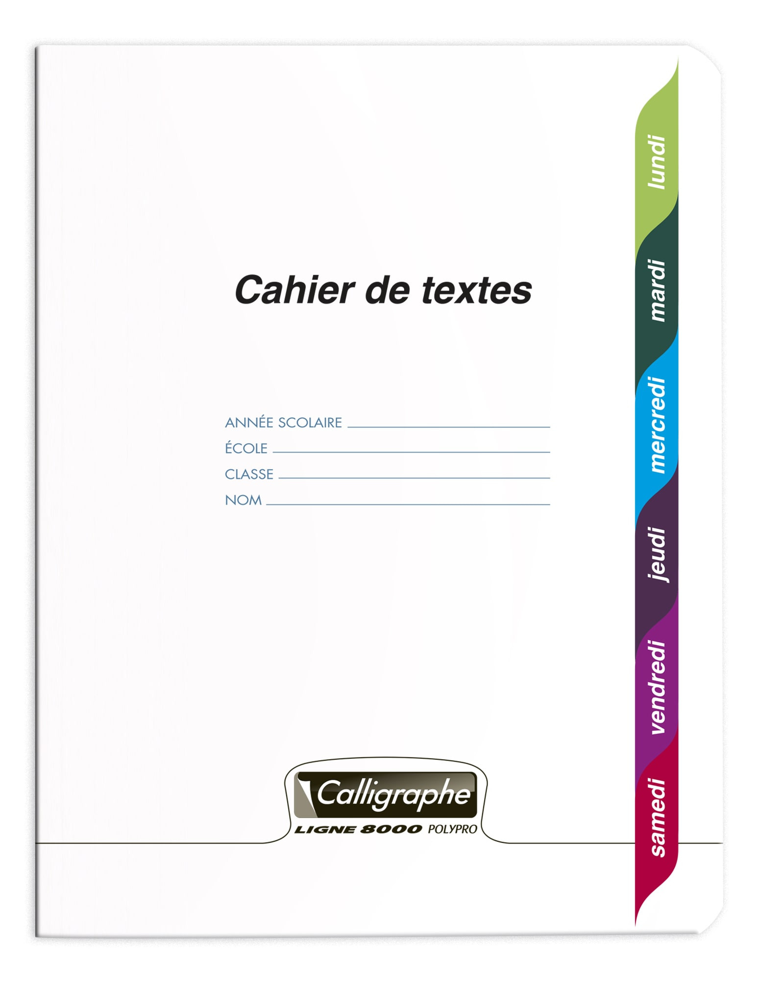 CAHIER DE TEXTE 124P 17X22 POLYPRO - BuroStock Réunion