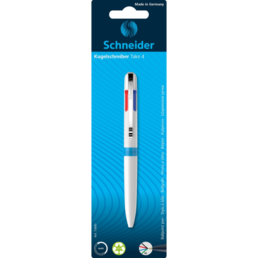 Schneider 10 pc(s) Take 4 138049 Stylo-bille multicolore couleur d