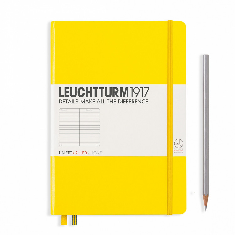 CARNET MEDIUM (A5) LIGNÉ, PORT JAUNE