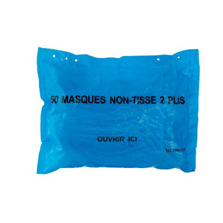 MASQUE PP A ELASTIQUE BLEU X50