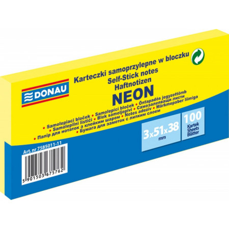 NOTES ADHESIVES 40X50 JAUNE FLUO (X3)