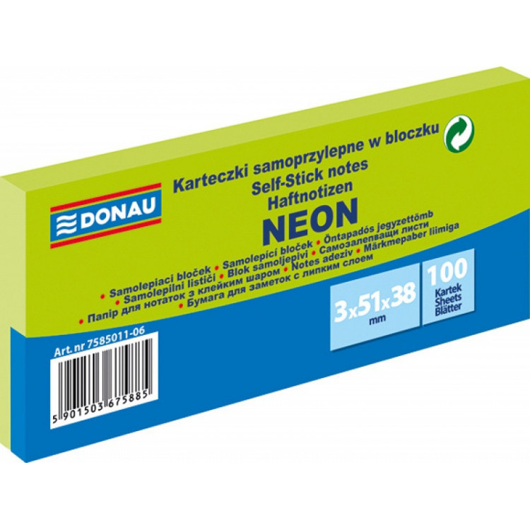 NOTES ADHESIVES 40X50 VERT FLUO (X3)