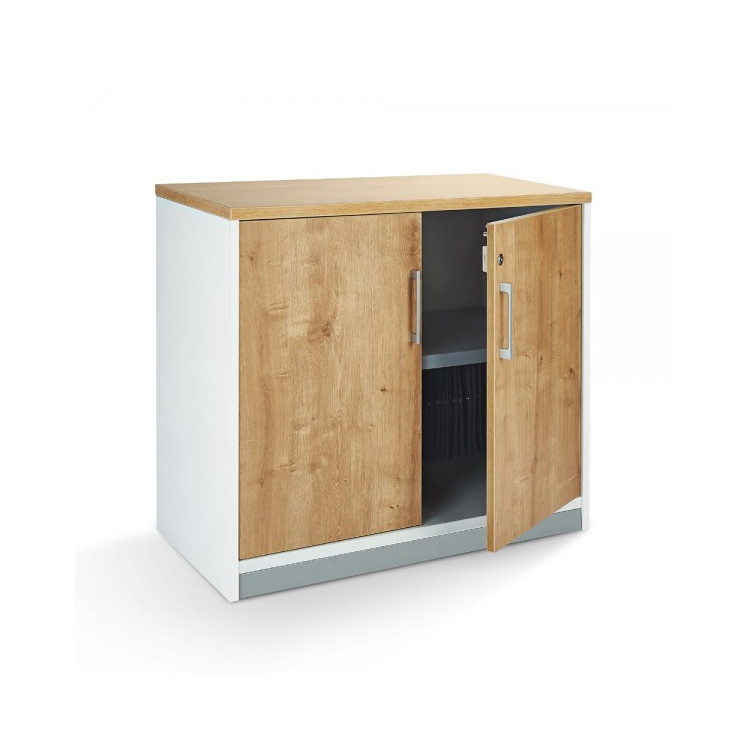 Armoires ouverte + 2 portes Blanc/Hêtre