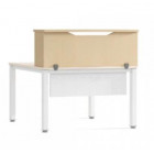 COMPTOIR HETRE + BUREAU BLANC : 200X100X76