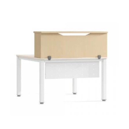 COMPTOIR HETRE + BUREAU BLANC : 200X100X76