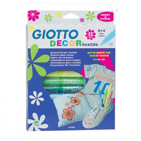 LOT DE 12 FEUTRES 'GIOTTO - DÉCOR' TEXTILE