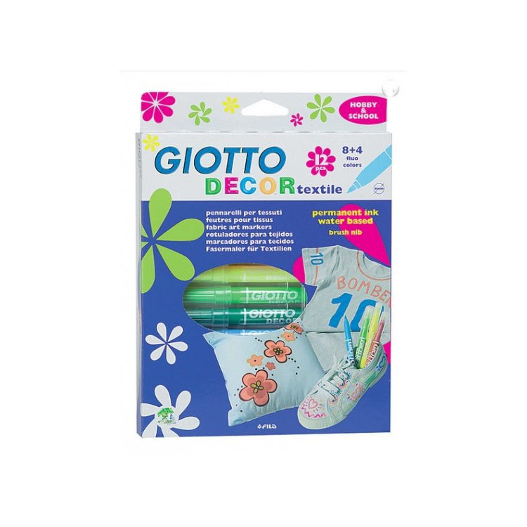 LOT DE 12 FEUTRES 'GIOTTO - DÉCOR' TEXTILE