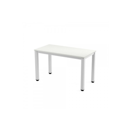 BUREAU 120X60 : BLANC + PIEDS BLANC