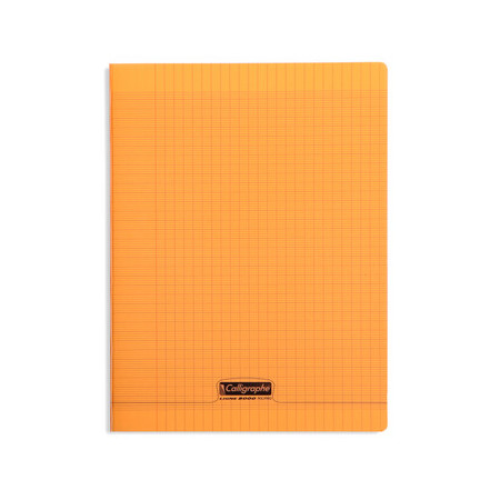 Cahier PolyPro Orange 24X32 192Pages -Grands carreaux