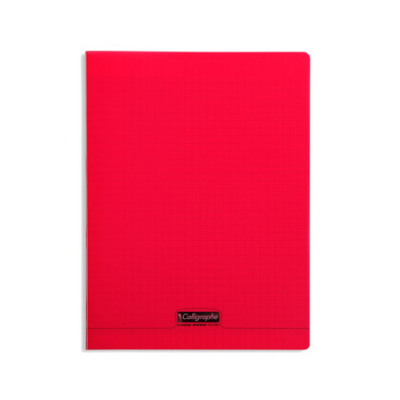 Cahier PolyPro Rouge 24X32 192Pages -Grands carreaux