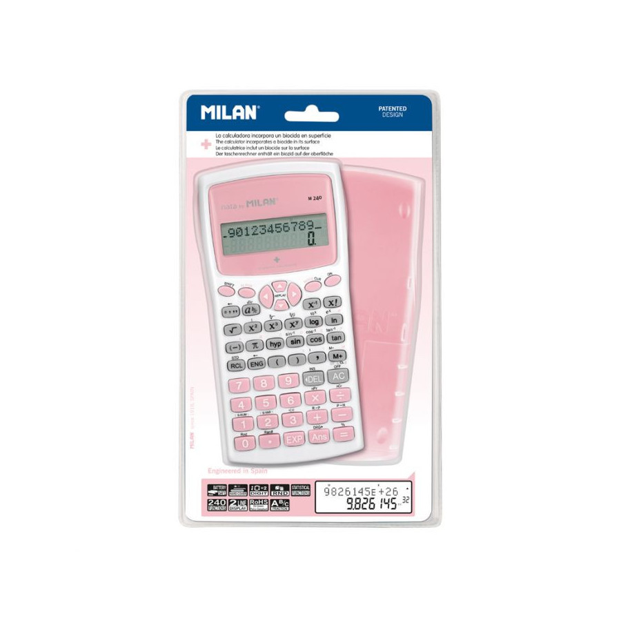 CALCULATRICE SCIENTIFIQUE ANTI BACTERIEN ROSE - BuroStock Réunion