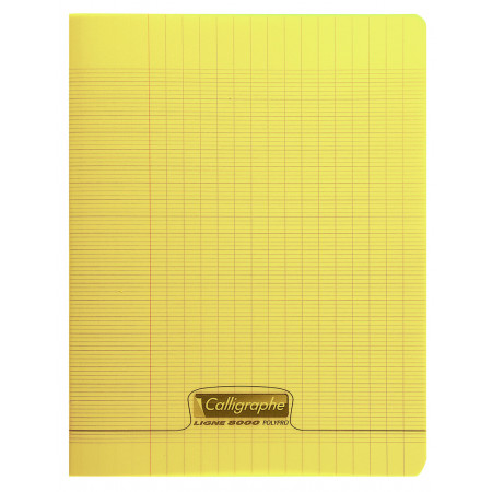 Cahier PolyPro Jaune 24X32 192Pages -Grands carreaux