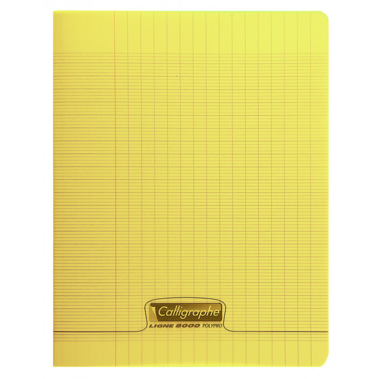 Cahier Polypro A4 192P Grands Carreaux Jaune Calligraphe