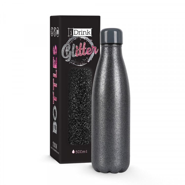 BOUTEILLE THERMIQUE 500ML GLITTER BLACK