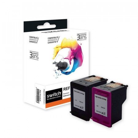 Hp 301 - Pack x 2 boite SWITCH équivalent à HP CH561EE/CH562EE - Noir + Tricolor