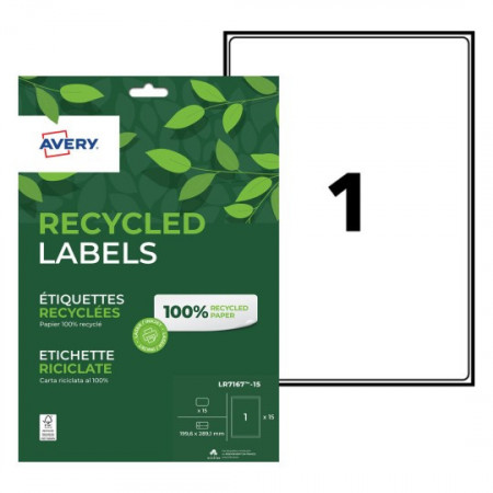 Pochette de 15 étiquettes recyclées 199,6X289,1 MM