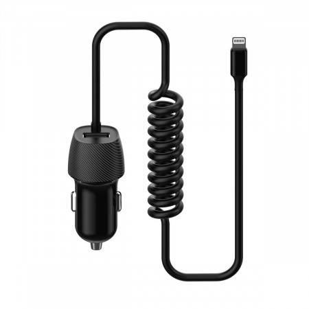 chargeur auto spiral 3.4A USBA + Lightning cable