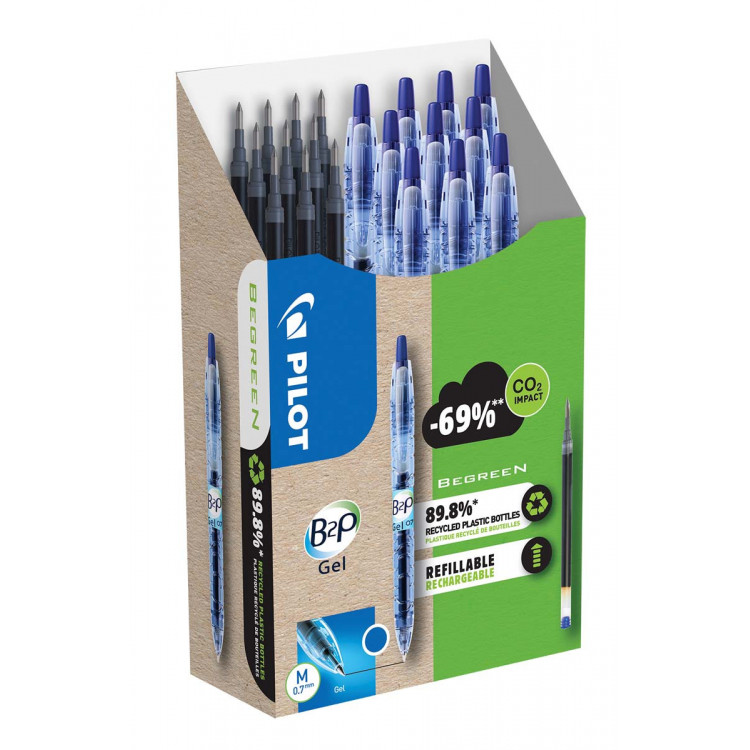 GPACK B2P 10 STYLOS BLEU + 10 RECH GRAT