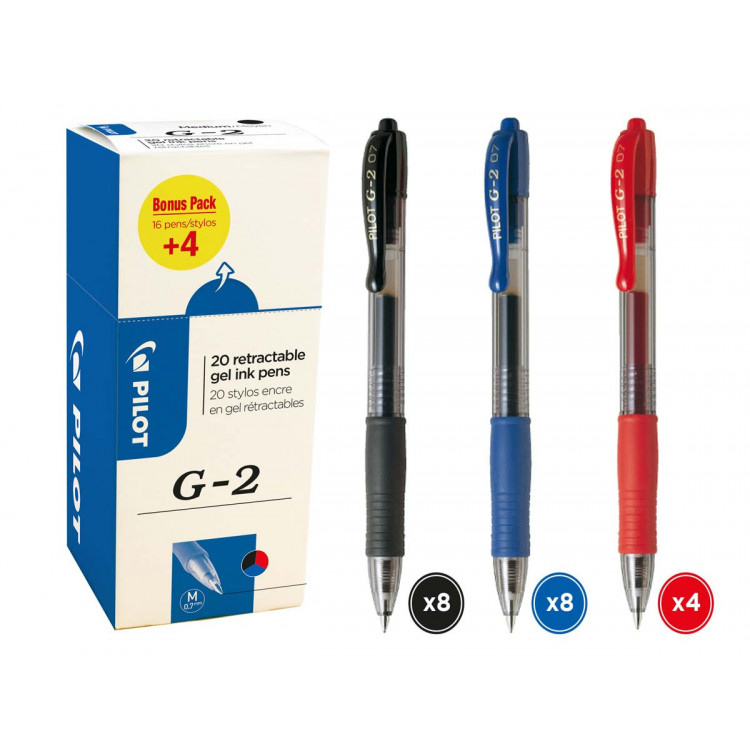 PACK G2 8 NOIR 8 BLEU 4 ROUGE 0,5