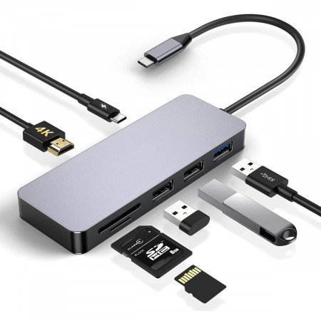 Adapt USB HDMI+USB C+MicroSD