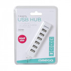 HUB USB 2.0- 3PORTS+LECT microSDHC/SDHC BLANC