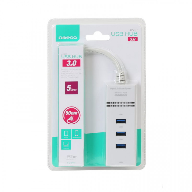 Hub USB 3.0 4 Ports Blanc