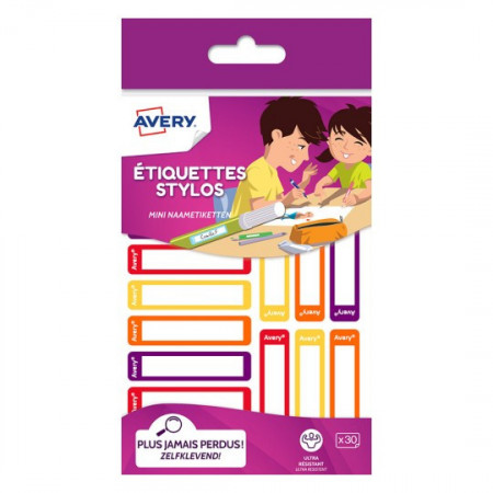 ETIQUETTES X30 STYLOS MIXTES-50X10 MM