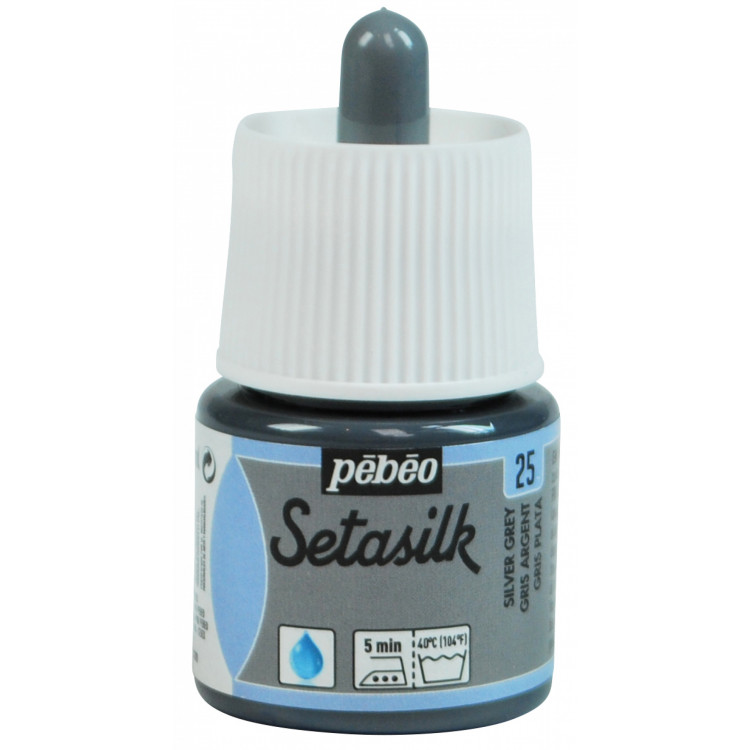 PEINTURE SETASILK SOIE 45ML GRIS ARGENT