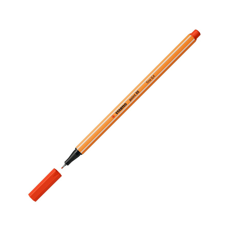 1 stylo-feutre pointe fine STABILO point 88 rouge - BuroStock Réunion