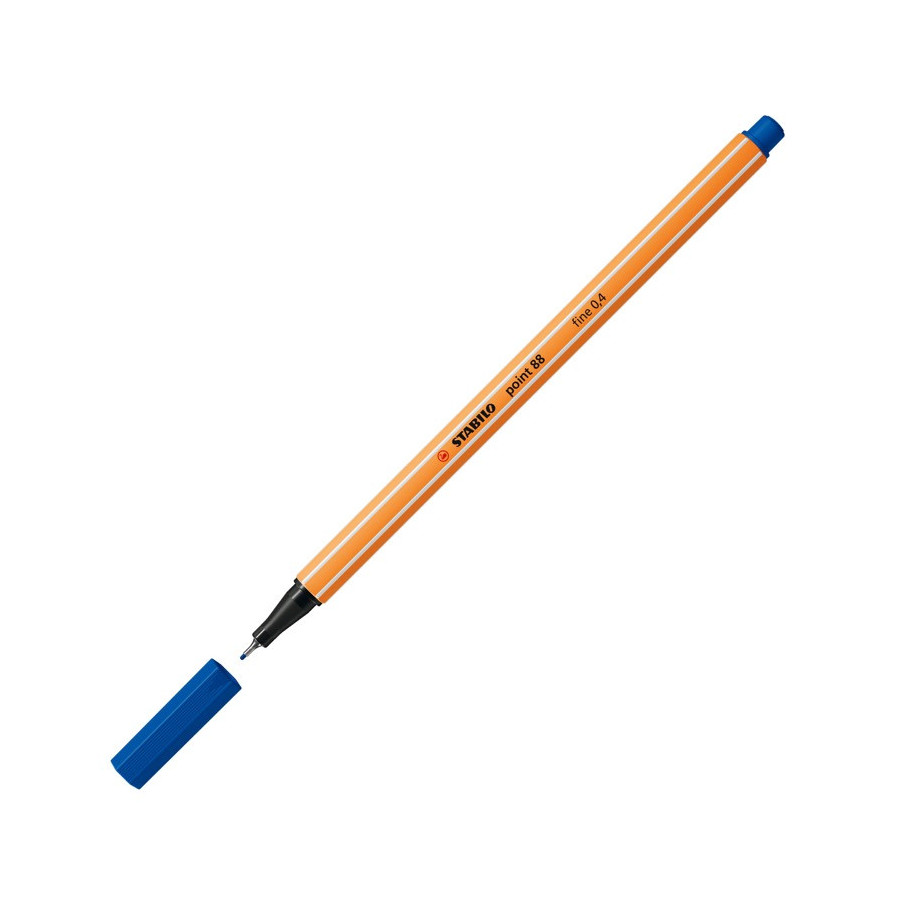 1 stylo-feutre pointe fine STABILO point 88 bleu - BuroStock Réunion