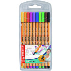 Etui chevalet de 10 stylos-feutres pointe fine STABILO point 88