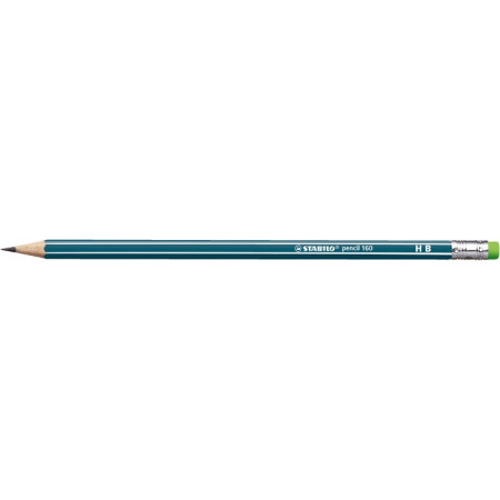 1 crayon graphite STABILO pencil 160 bout gomme corps bleu ardoise HB