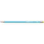 1 crayon graphite STABILO pencil 160 bout gomme corps bleu clair HB