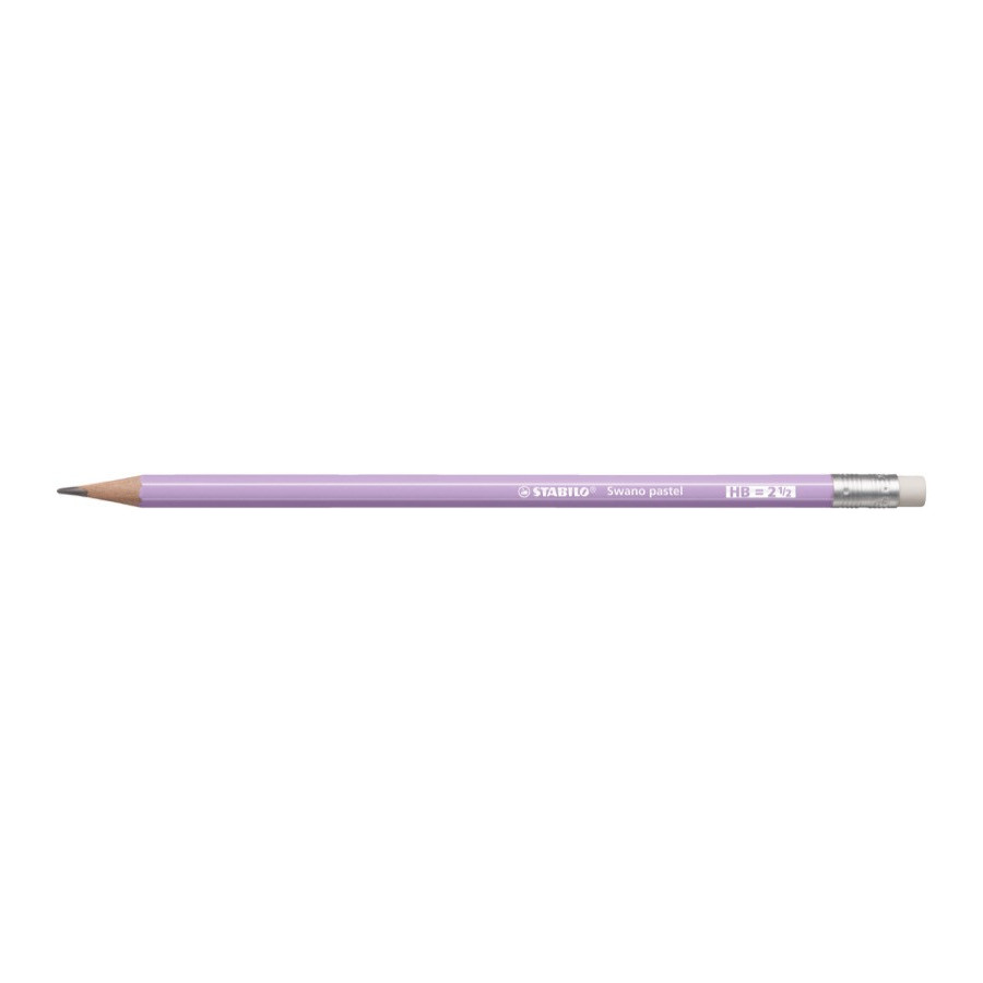 1 crayon graphite STABILO swano pastel bout gomme corps lilas HB -  BuroStock Réunion