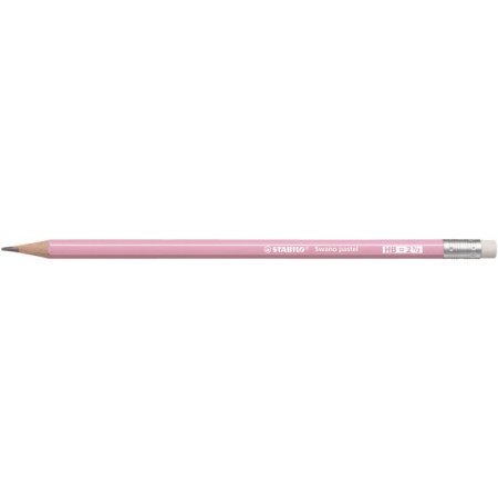 1 crayon graphite STABILO swano pastel bout gomme corps rose HB
